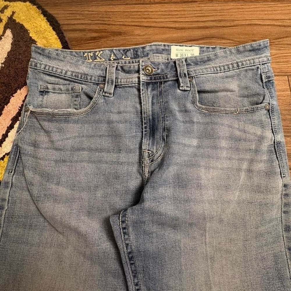 Y2K Axel slim boot cut blue jeans Size 36" (0153) - Picture 5 of 7